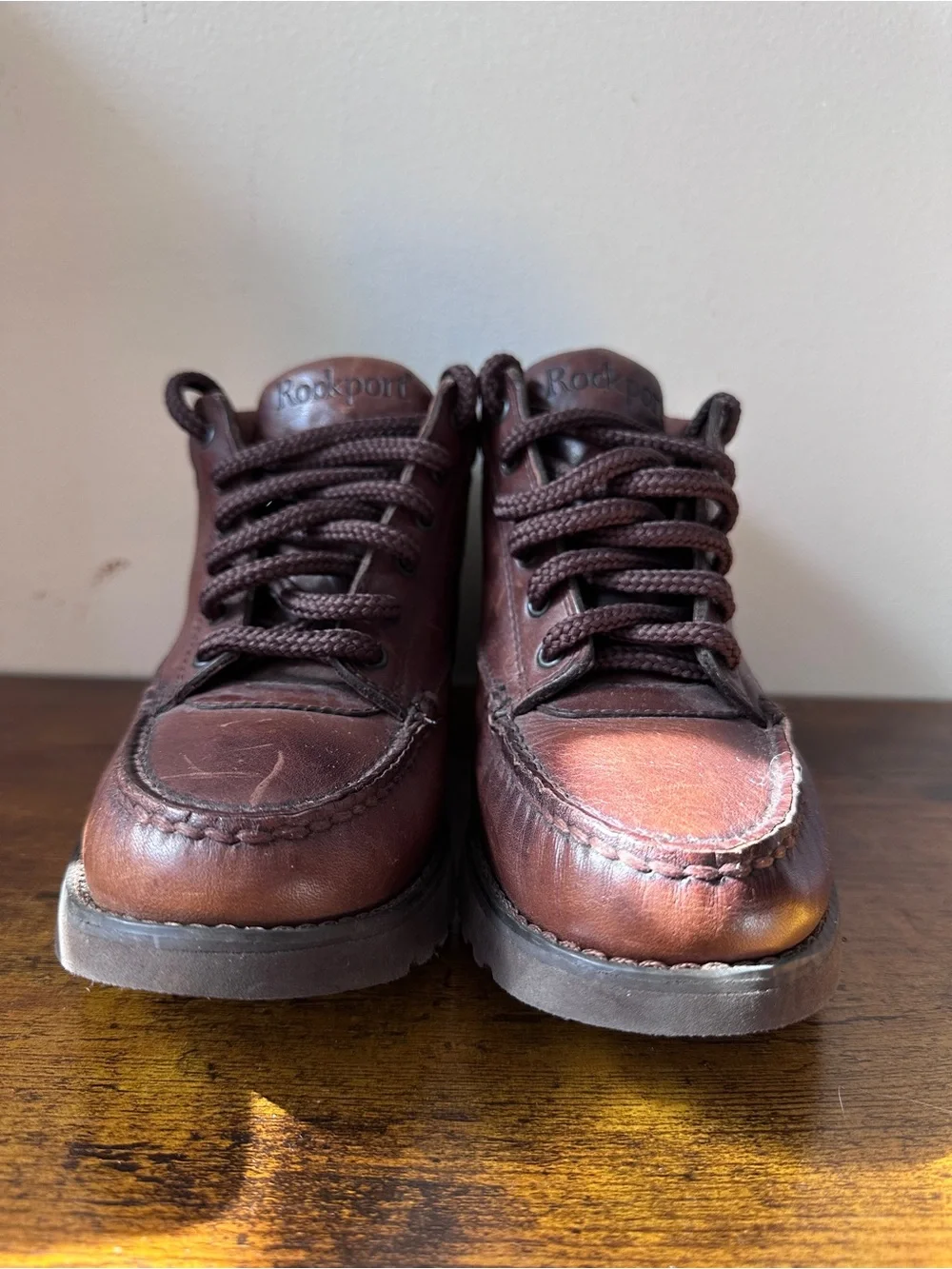 Vintage Rockport Gore-Tex Leather Moc Toe Chukka Boots Size 7M‎ Made in Portugal